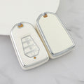 Carsine Isuzu Car Key Case Silver Edge White