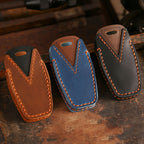 Mitsubishi Autoschlüsselhülle aus Leder mit 2 oder 3 Tasten