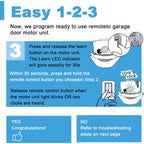 Carsine Garage Door Opener Remote, for Lift Master Chamberlain Craftsman Garage Door Opener Remote 893LM 893Max 891LM 971LM 973LM 371LM 373LM, Red Orange Green Yellow Purple Learn Button Garage Door Remote 1 PCS