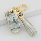 Carsine Toyota Car Key Case Gold Inlaid With Jade Grey / Key case + strap