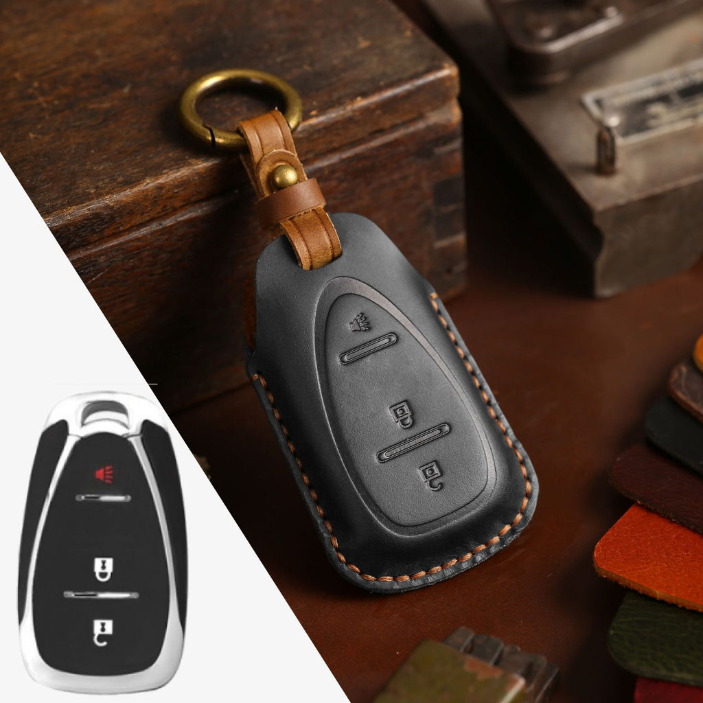 Étui en cuir pour clé de voiture Chevrolet Traverse, Malibu, Cruze, Trax (2, 3, 4, 5 boutons)