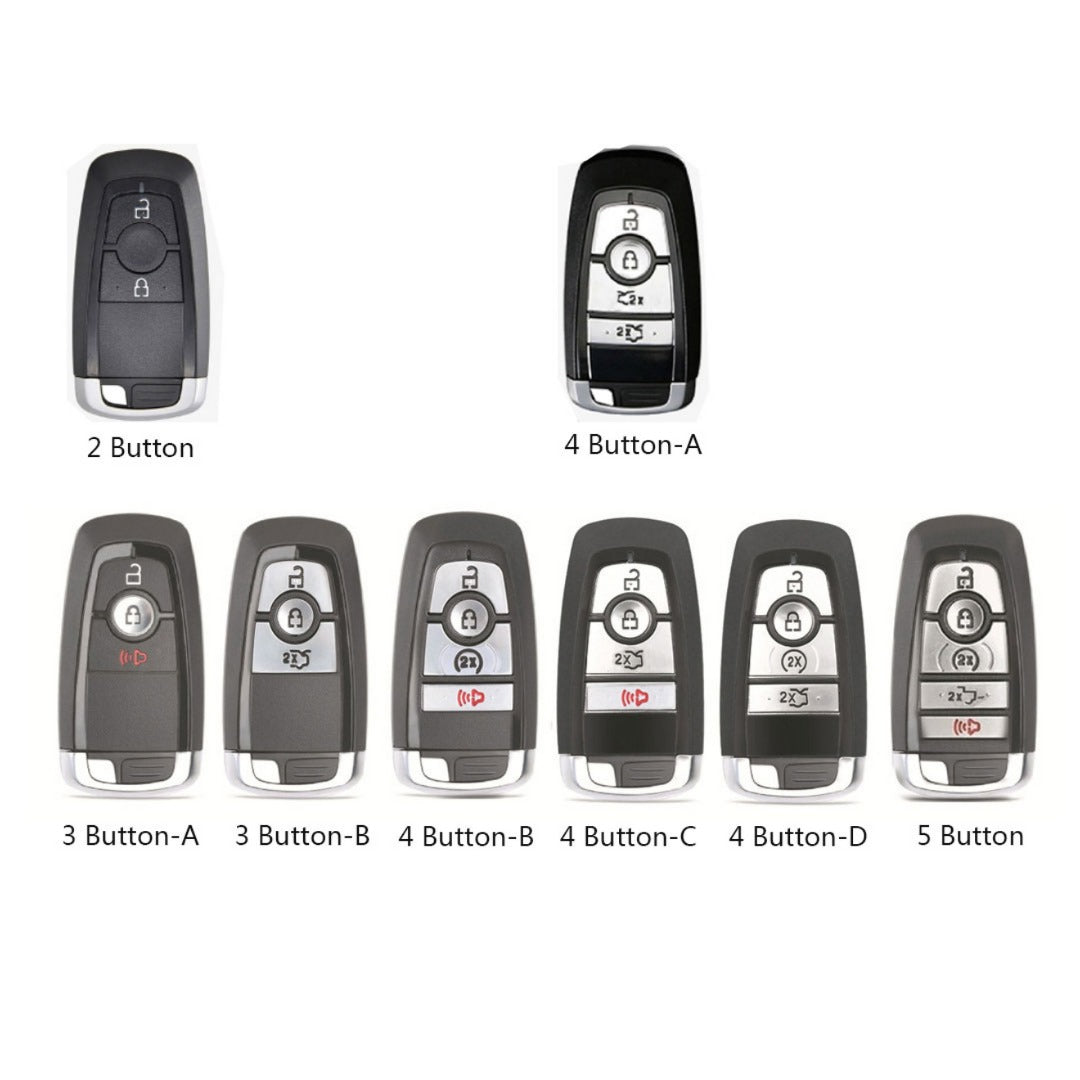 Ford Focus Explorer Kuga Sharp Aviator Lincoln Mondeo Edge F-150 Raptor Pickup Trucks Leder-Autoschlüsselhülle für 2, 3, 4 und 5 Tasten