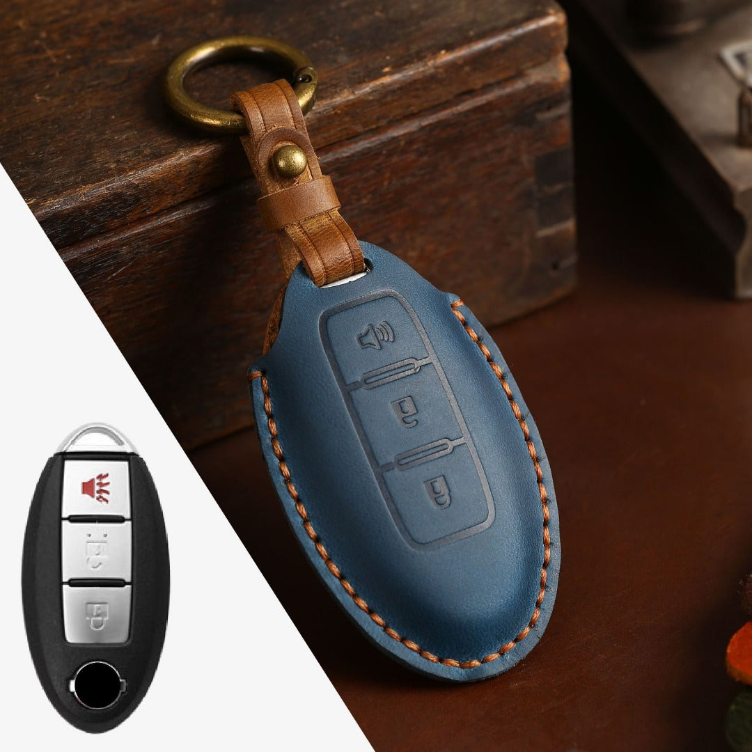 Nissan X-Trail Qashqai Tiida Teana Sylphy Leder Autoschlüsselhülle 2,3,4 Tasten