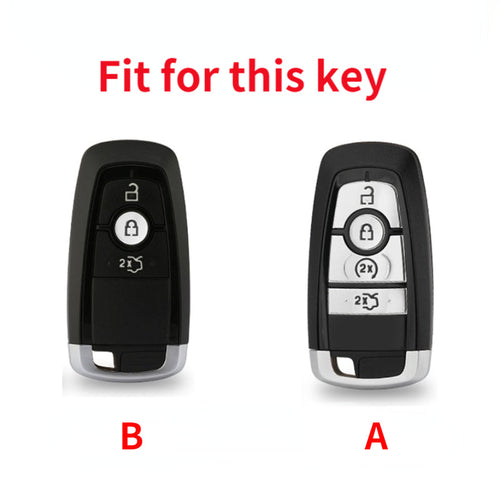 Carsine Ford Mustang Car Key Case Golden Edge A / White / Key case + strap