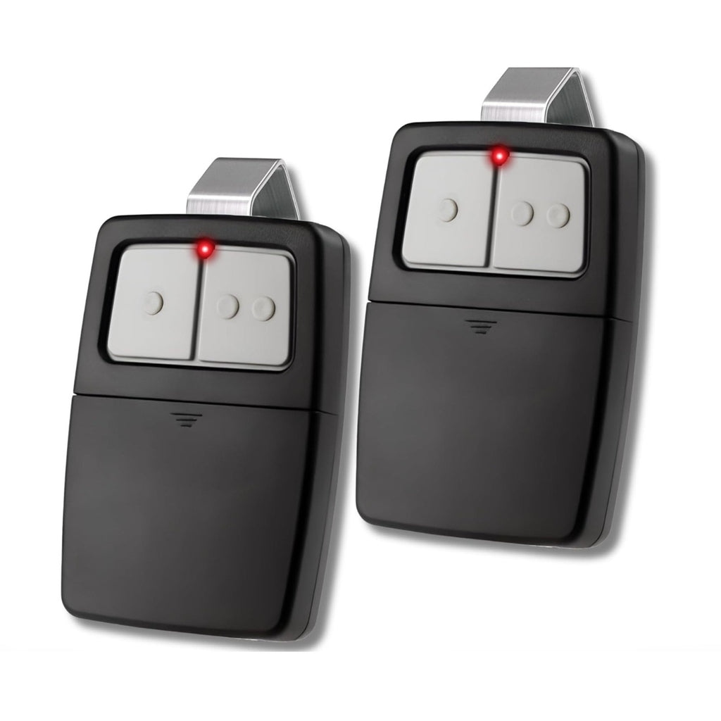 Carsine Universal Garage Remotes for LiftMaster, Chamberlain, Genie, Linear | Replaces Clicker KLIK1U, 375UT, 375LM | Operates 2 Doors or Gates, Dip Switch & Learn Button Ready Grey / 2 PCS