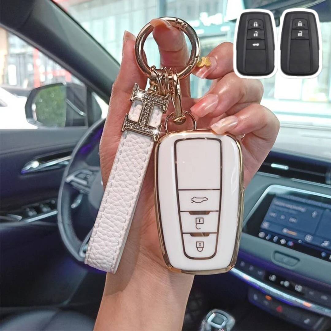 Toyota Car Key Case Golden Edge