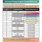 universal garage keypad compatibility list