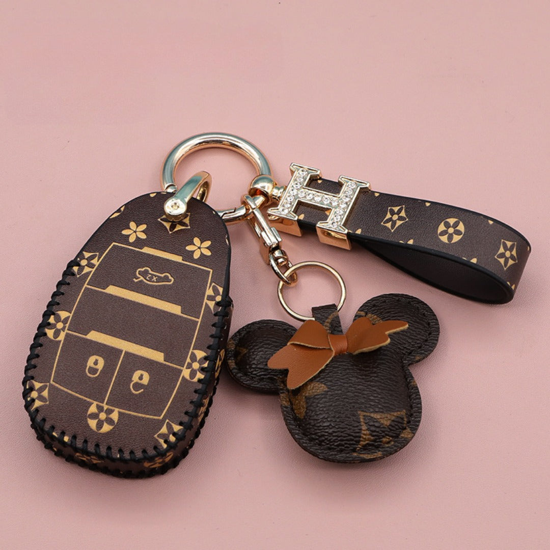 Étui à clés de voiture en cuir Alfa Romeo