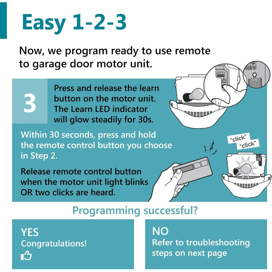 Carsine Garage Door Opener Remote, for Chamberlain, LiftMaster 371LM 373LM 971LM 973LM, Universal Black / 2 PCS