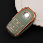 Carsine Toyota Car Key Case Golden Edge 2 Buttons / Green / Key case