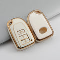 Carsine Toyota Car Key Case Golden Edge 3 Buttons / White / Key case