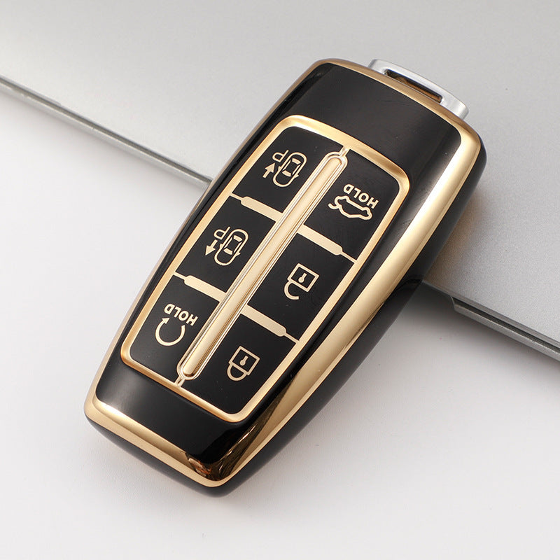 Carsine Genesis Car Key Case Golden Edge Type B / Black / Key case
