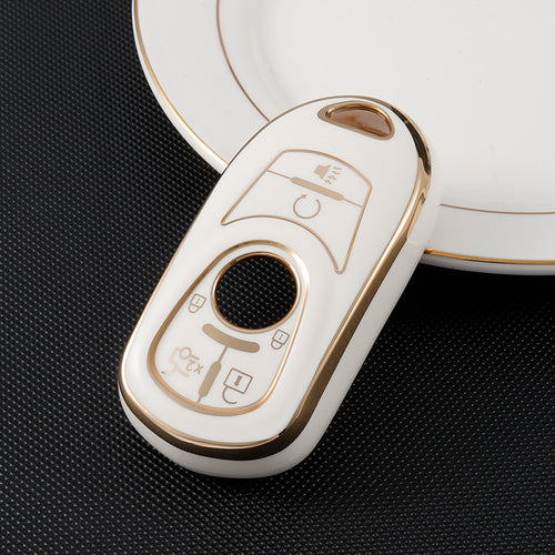 Carsine Buick Car Key Case Golden Edge White / Key case