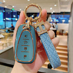 Carsine Chevrolet Car Key Case Golden Edge Grey / Key case + strap